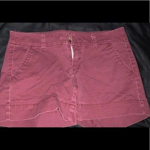 Burgundy American eagle midi shorts